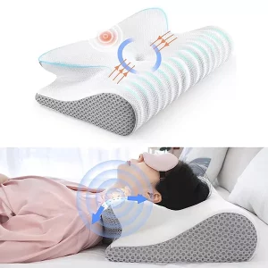 Kissen für Nackenschmerzen, Nackenstützkissen, orthopädisches Kissen, ergonomisches Kissen, Nackenkissen, Kissen für Nackenschmerzen für Seitenschläfer, Memory-Foam-Kissen für Nackenschmerzen