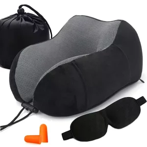 U-Förmiges Reise-Nackenkissen - Schwarz