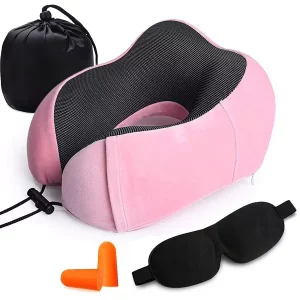 U-Förmiges Reise-Nackenkissen - Rosa