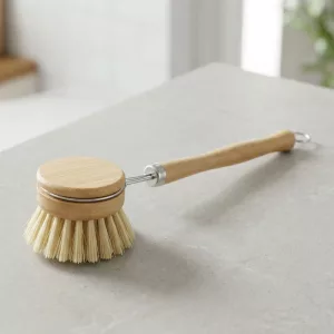 bamboo dish scrub brush, wooden dish scrubber