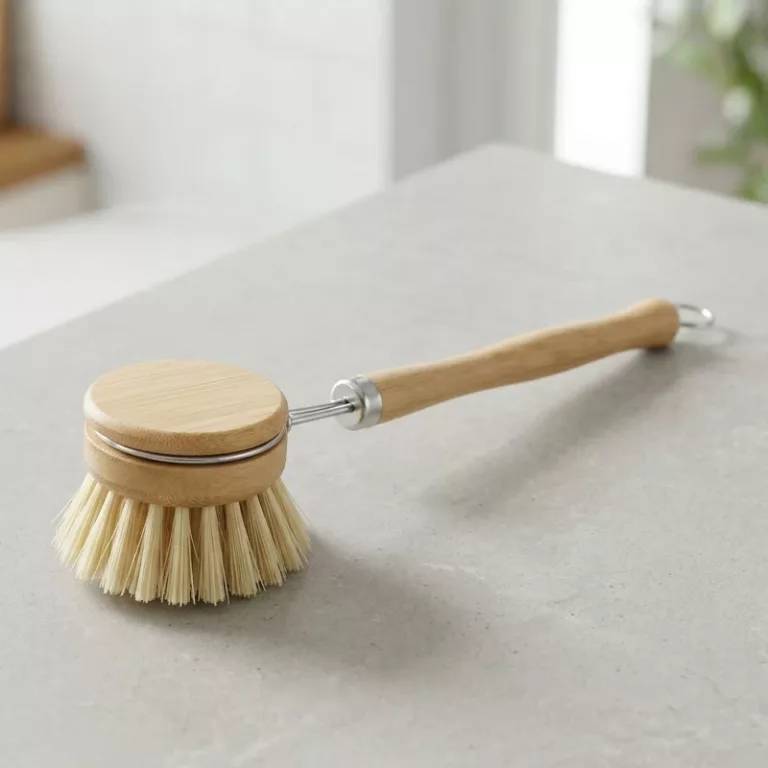 bamboo dish scrub brush, wooden dish scrubber